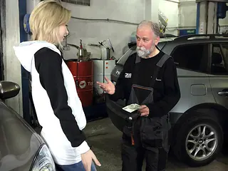 Frances prefers parking lot to hotel room when fucking old goes young guy