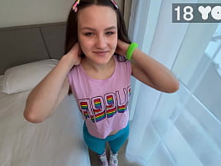 Stepdaughter-in-law opens up her little anus broad open for a enormous internal ejaculation
