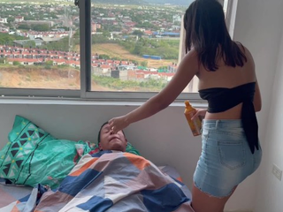 Stepbrother cures his warmth with a super hot blowage & warm latina dirty dancing session