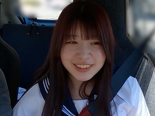 Kasumi-chan, the college girl with honest flesh, slurps up a rock-hard jizz-shotgun in the car and gives a steamy hand-job in POINT OF VIEW