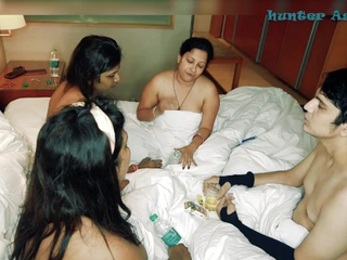 Hunt down 3 Indian stunners and one fortunate man in HD porno - FFFM!